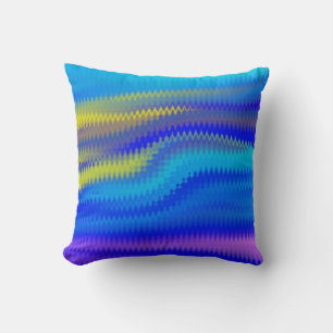 Zickzack Wave Paint Art Design Abstrakt Kissen