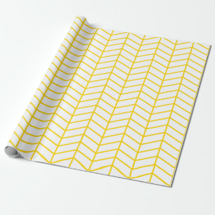 Zickzack Wrapping Paper - Golden Yellow on White X Geschenkpapier