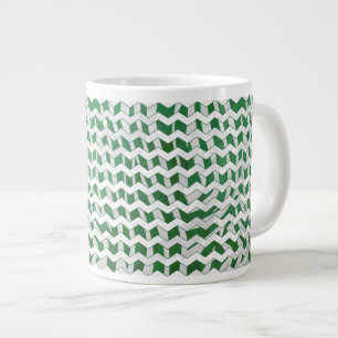 Zickzack Zebra-Grün und Weiß Jumbo-Tasse