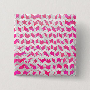 Zickzack Zebra in Pink und Weiß Button
