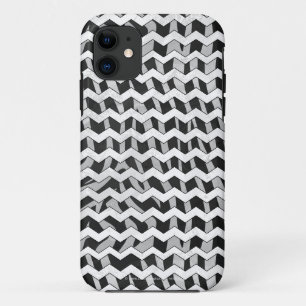 Zickzack Zebra Schwarz und Grau Case-Mate iPhone Hülle