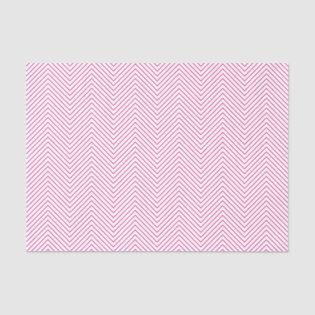 Zickzack Zeilenpapier - Rosa auf Weiß Seidenpapier (Vorderseite)