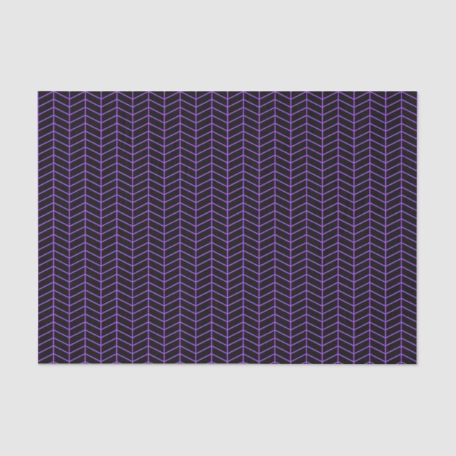 Zickzack Zettelpapier - Lila auf schwarz Seidenpapier (Vorderseite)