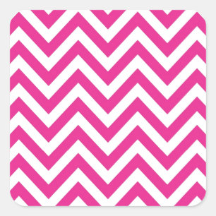 Zickzack Zick-Zag-Muster in Pink Quadratischer Aufkleber