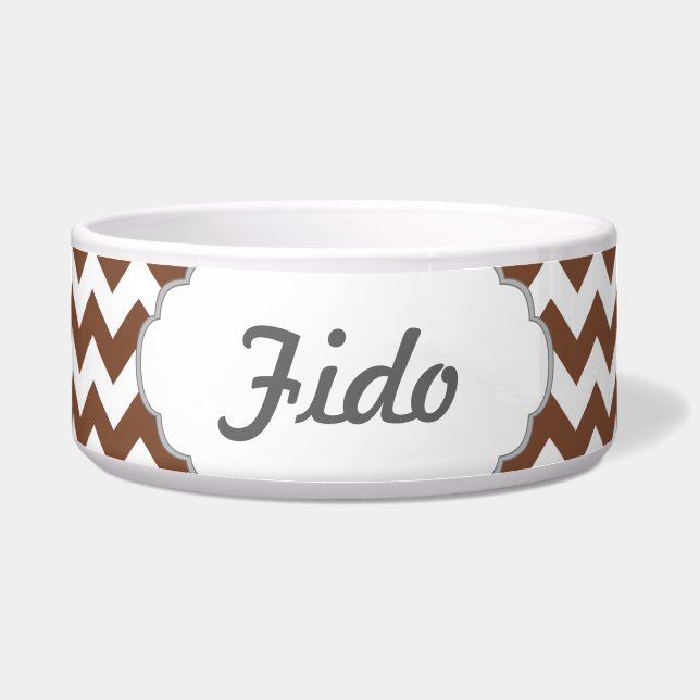 Zickzack Zickzack-Muster Browns Napf (Vorderseite)