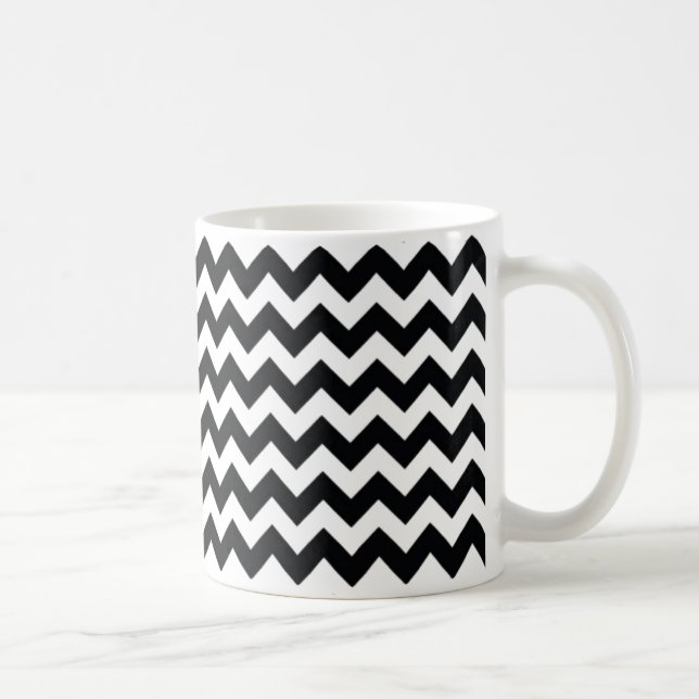 Zickzack Zickzack-schwarze/weiße Tasse (Rechts)