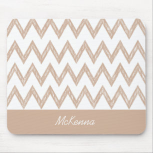 Zickzack Zickzacke Trendy Bleistift-TANs mit Namen Mousepad