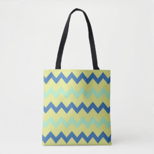 Zickzack Zickzackmuster in grün und blau Tasche