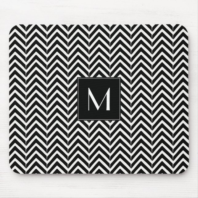 Zickzack Zig Zag Muster Monogramm Mousepad (Vorne)