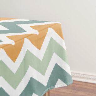 Zickzack Zigzag Aquamarin Green Minze Orange Tischdecke