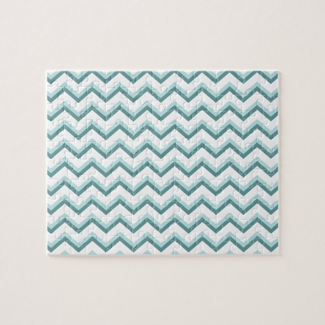 Zickzack ZigZag Muster in Mint Green (Horizontal)