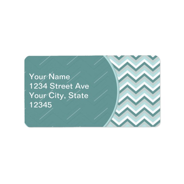 Zickzack ZigZag Muster in Mint Green Adressaufkleber (Vorne)