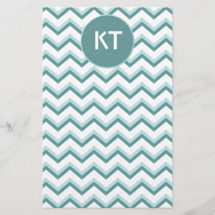 Zickzack ZigZag Muster in Mint Green Briefpapier