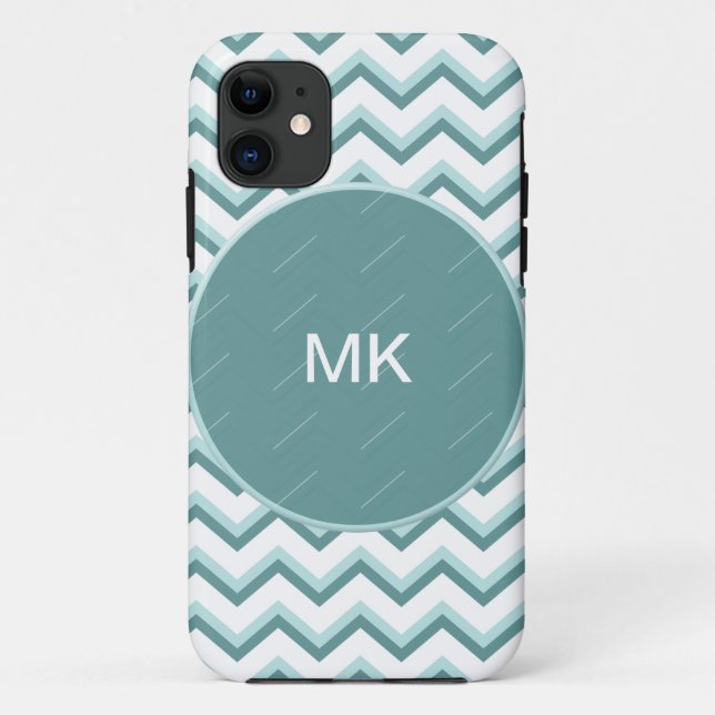 Zickzack ZigZag Muster in Mint Green Case-Mate iPhone Hülle (Rückseite)