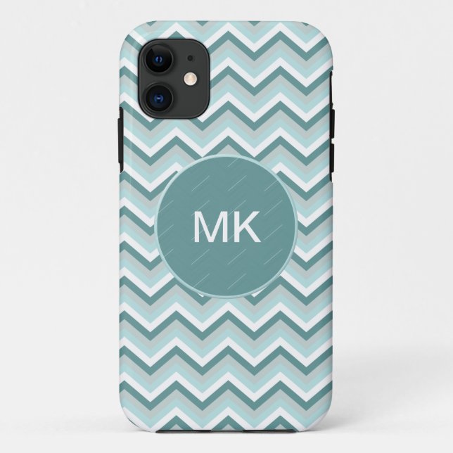 Zickzack ZigZag-Muster in Mint Green - individuell Case-Mate iPhone Hülle (Rückseite)