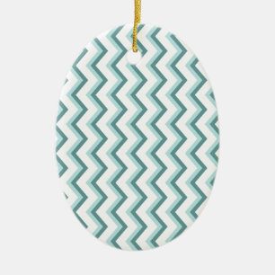 Zickzack ZigZag Muster in Mint Green Keramikornament