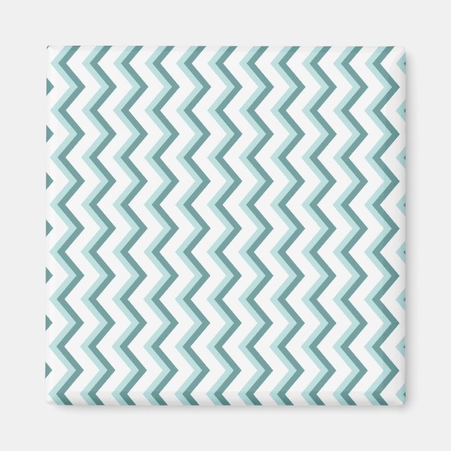 Zickzack ZigZag Muster in Mint Green Magnet (Vorne)