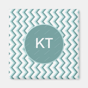 Zickzack ZigZag Muster in Mint Green Magnet