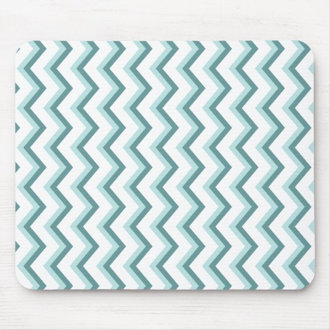 Zickzack ZigZag Muster in Mint Green Mousepad (Vorne)