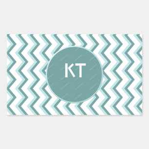 Zickzack ZigZag Muster in Mint Green Rechteckiger Aufkleber