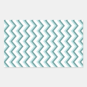 Zickzack ZigZag Muster in Mint Green Rechteckiger Aufkleber