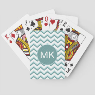 Zickzack ZigZag Muster in Mint Green Spielkarten