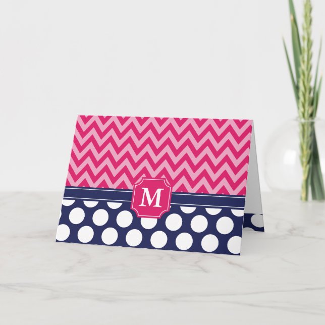 Zickzack Zigzag Polka Dots Monogram (Vorderseite)