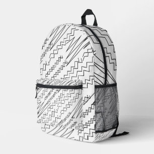 Zickzack Zigzag-Streifen Bedruckter Rucksack