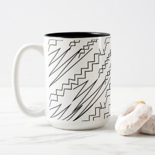 Zickzack Zigzag-Streifen Zweifarbige Tasse