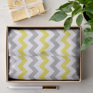 Zickzackmuster, Chevron-Muster, Gelb, Grau Seidenpapier