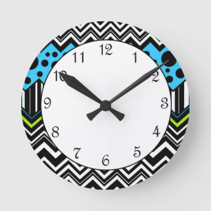 Zickzacks Runde Wanduhr
