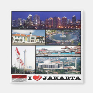zID017 i Liebe JAKAR Collage, Indonesien, Kühlschr Magnet