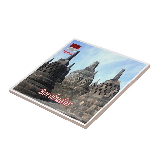 zID024 BOROBUDUR, Indonesien, Fliese (Seite)