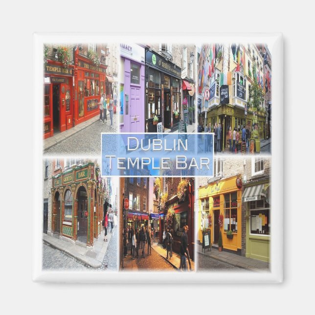 zIE015 DUBLIN Temple Bar, Nordirland Kühlschrank Magnet (Vorne)