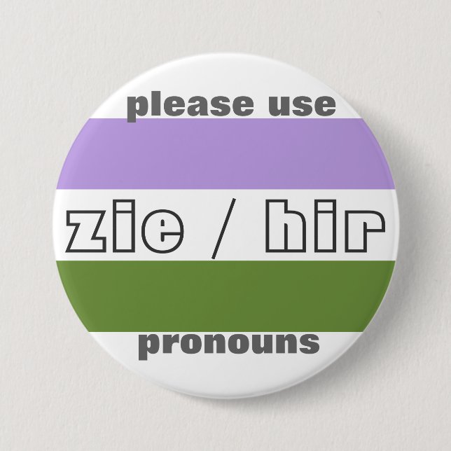 Zie/Hir Pronomen-Knopf-Button Button (Vorderseite)