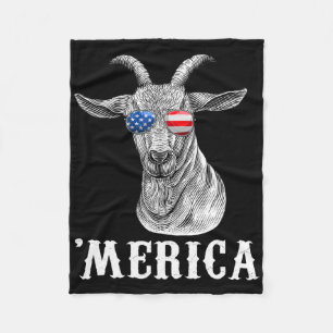 Ziege 4. Juli Amerikanische Flagge Usa Merica Fleecedecke