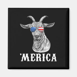 Ziege 4. Juli Amerikanische Flagge Usa Merica Magnet