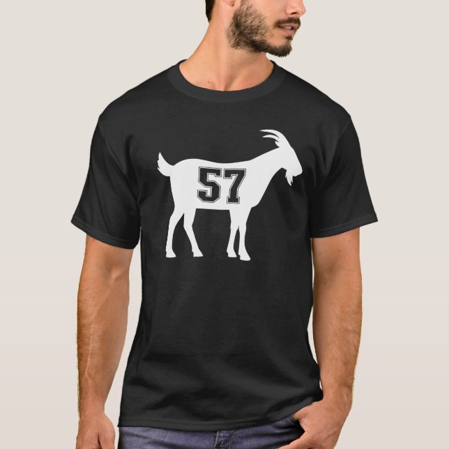 Ziege 57 G.O.A.T. Nummer 57 Sieben Ziege T-Shirt (Vorderseite)