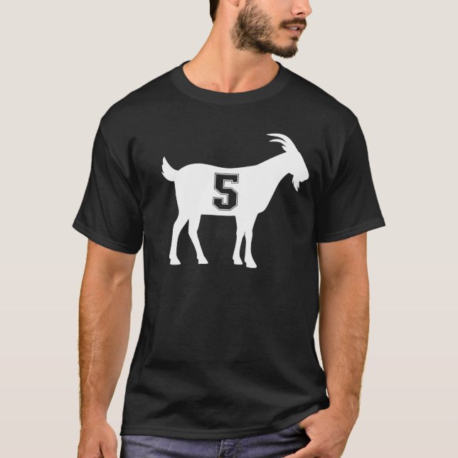 Ziege 5 G.O.A.T. Nummer fünf Ziege T-Shirt (Vorderseite)