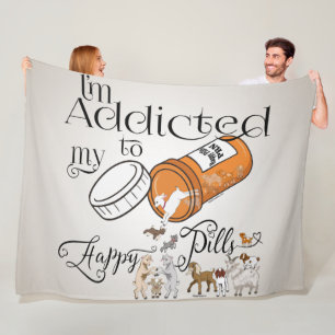 ZIEGE   Addicdicted to my Happy Pills Large Fleecedecke