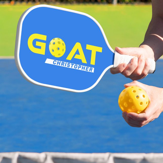 ZIEGE Bester aller Zeiten Personalisiert blau Pickleball Schläger (For the greatest of all time pickleball player, a personalized GOAT pickleball paddle)