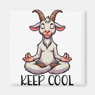 Ziege Bleib Cool Yoga Meditation Magnet
