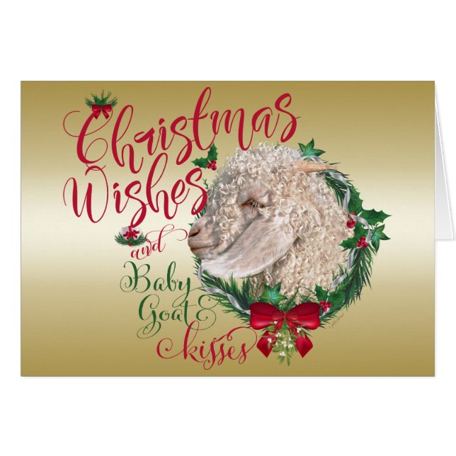 ZIEGE | Christmas Wünsche Baby Goat Kisses Angora (Vorderseite (Horizontal))
