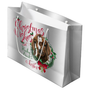 ZIEGE Christmas wünscht Baby Goat Kisses Boer Große Geschenktüte