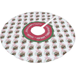 ZIEGE Christmas wünscht Baby Goat Kisses Boer Polyester Weihnachtsbaumdecke