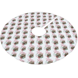 ZIEGE Christmas wünscht Baby Goat Kisses Boer Polyester Weihnachtsbaumdecke