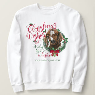 ZIEGE Christmas wünscht Baby Goat Kisses Boer Sweatshirt