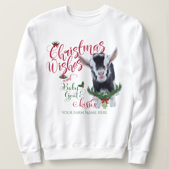 ZIEGE | Christmas wünscht Baby Goat Kisses Nigeria Sweatshirt (Design vorne)