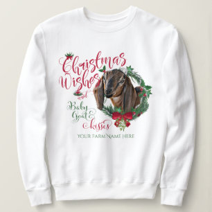 ZIEGE   Christmas wünscht Baby Goat Kisses Nubian Sweatshirt