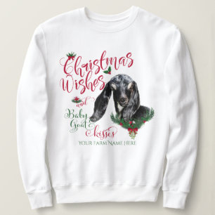 ZIEGE   Christmas wünscht Baby Goat Kisses Nubian  Sweatshirt